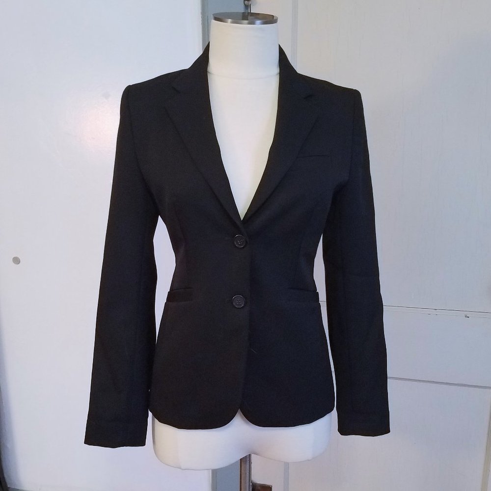 Black Suit Blazer Jacket, Tailored V Neck